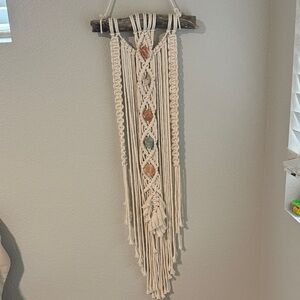 Handcrafted Macrame Wall Hanging in Cream and Brown